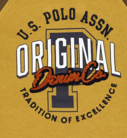 U.S. Polo Assn. Erkek Çocuk Blok Renkli Bisiklet Yaka Sweatshirt 4-12 Yaş YAĞ YEŞİLİ