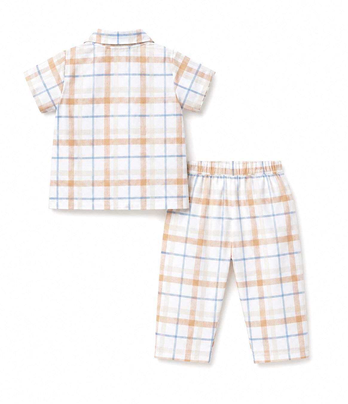 U.S. Polo Assn. Kız Bebek Beyaz Ekose Desenli 2'li Pijama Takımı BEYAZ
