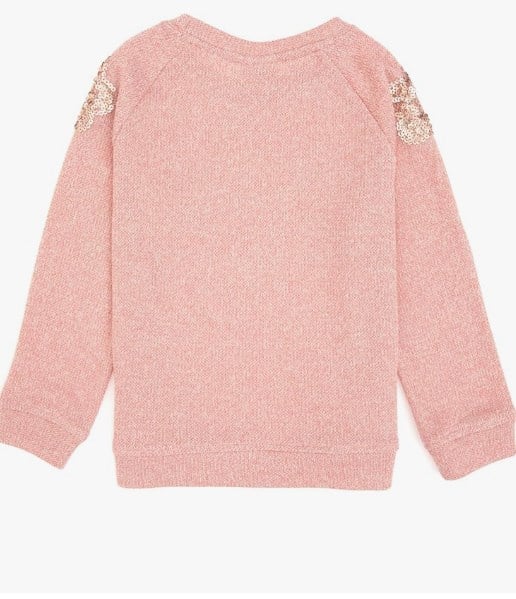 U.S. Polo Assn. Kız Çocuk Bisiklet Yaka Çiçek Baskılı Sweatshirt 4-12 Yaş AÇIK PEMBE