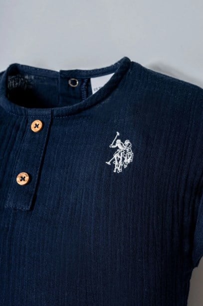 U.S. Polo Assn. Erkek Bebek Lacivert Müslin Şortlu Takım 0-3 Yaş LACİVERT