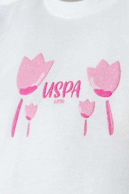 U.S. Polo Assn. Lisanslı Kız Bebek Çiçekli Şortlu Takım 0-3 Yş BEYAZ