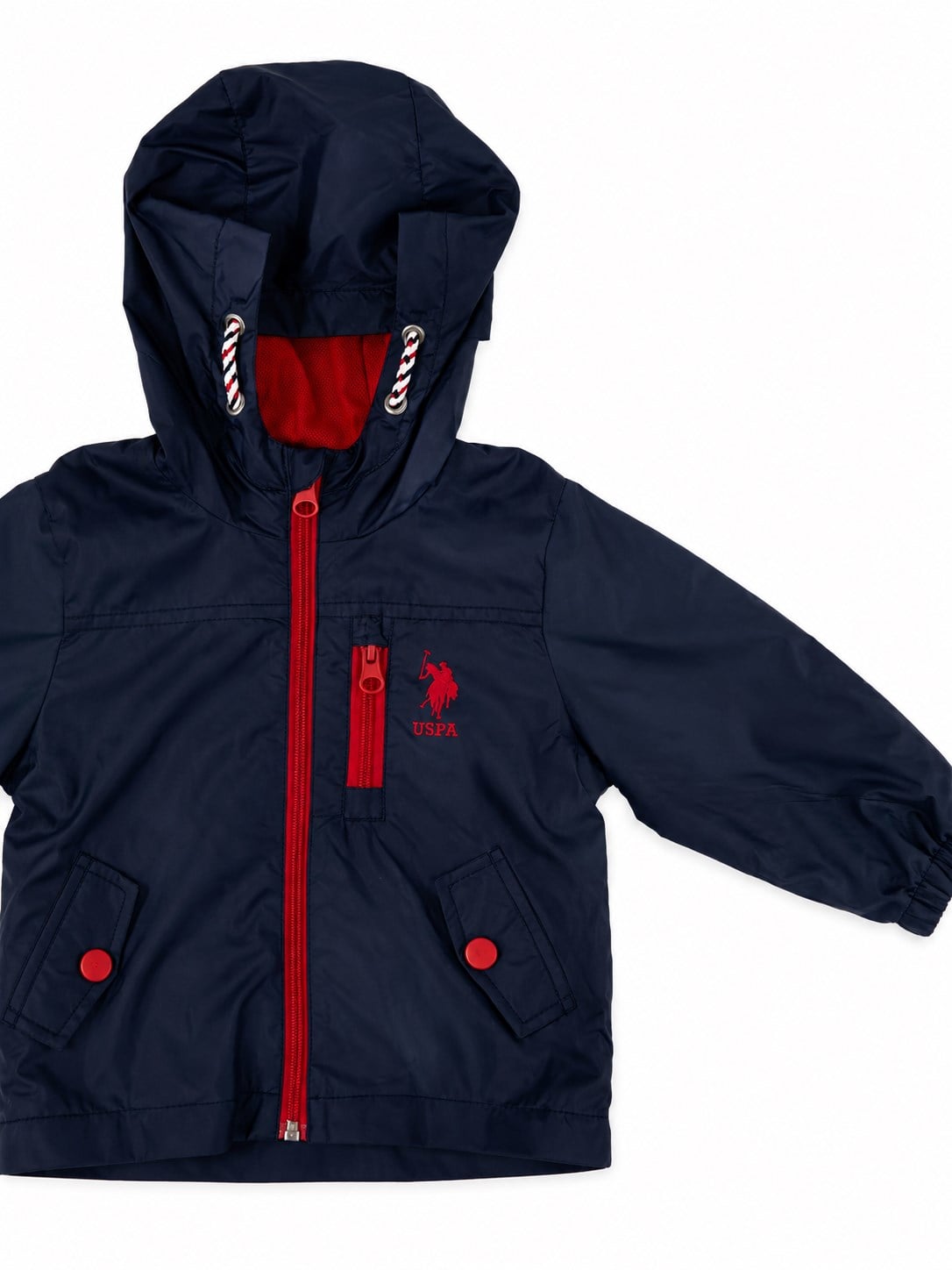 U.S. Polo Assn. Erkek Bebek Kapüşonlu Lacivert Yağmurluk LACİVERT