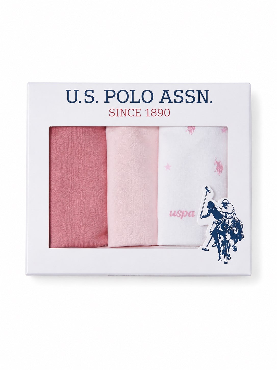 U.S. Polo Assn. Kız Bebek %100 Pamuk 6'lı Ağız Mendili AÇIK PEMBE