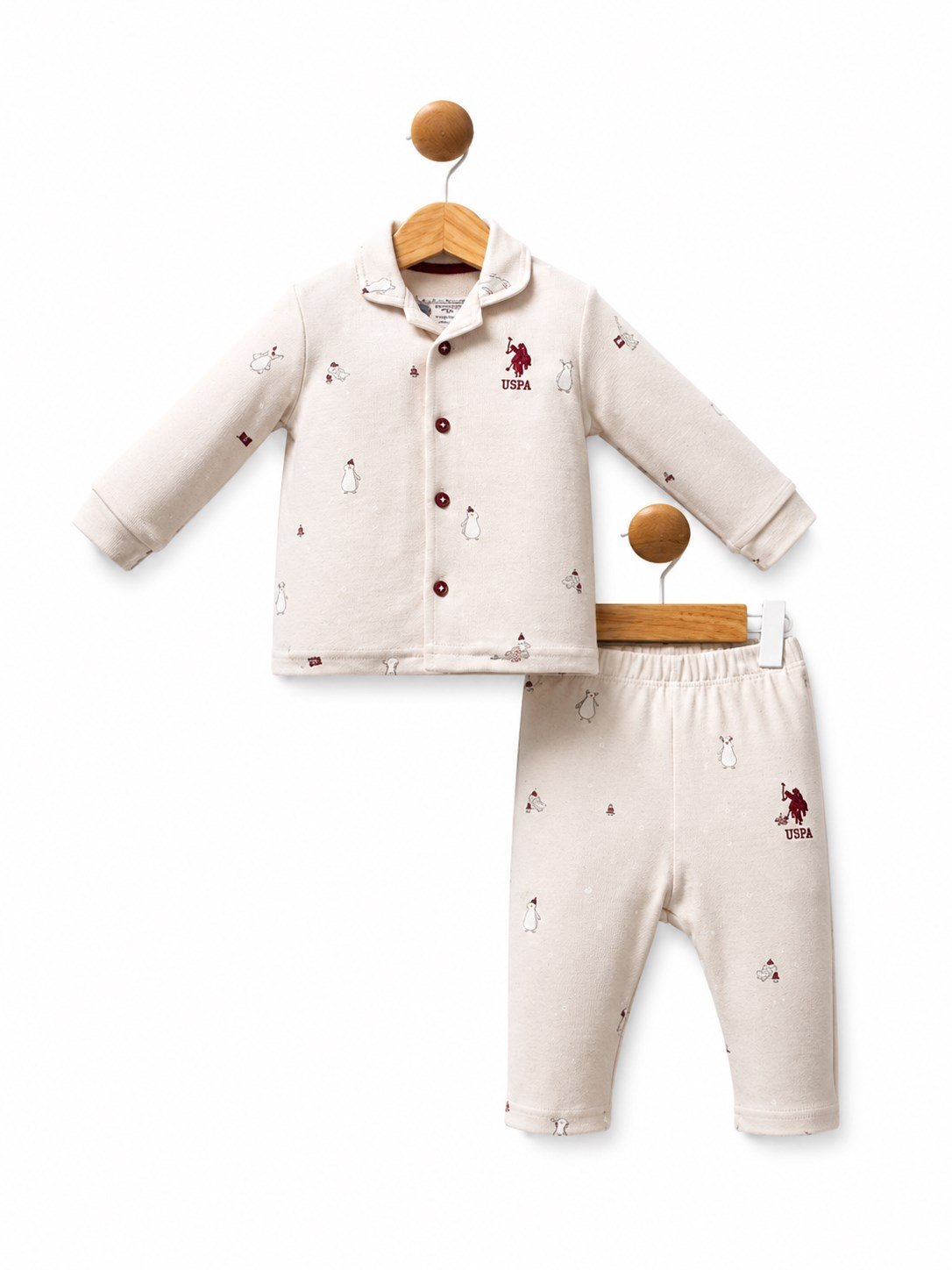 U.S. Polo Assn. Erkek Bebek 2'li Pijama Takımı BEJ