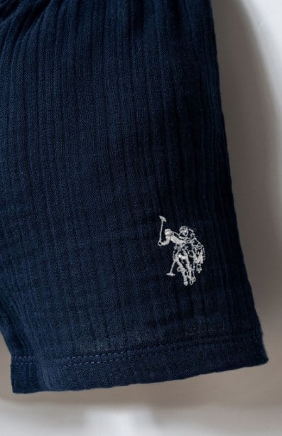 U.S. Polo Assn. Erkek Bebek Lacivert Müslin Şortlu Takım 0-3 Yaş LACİVERT