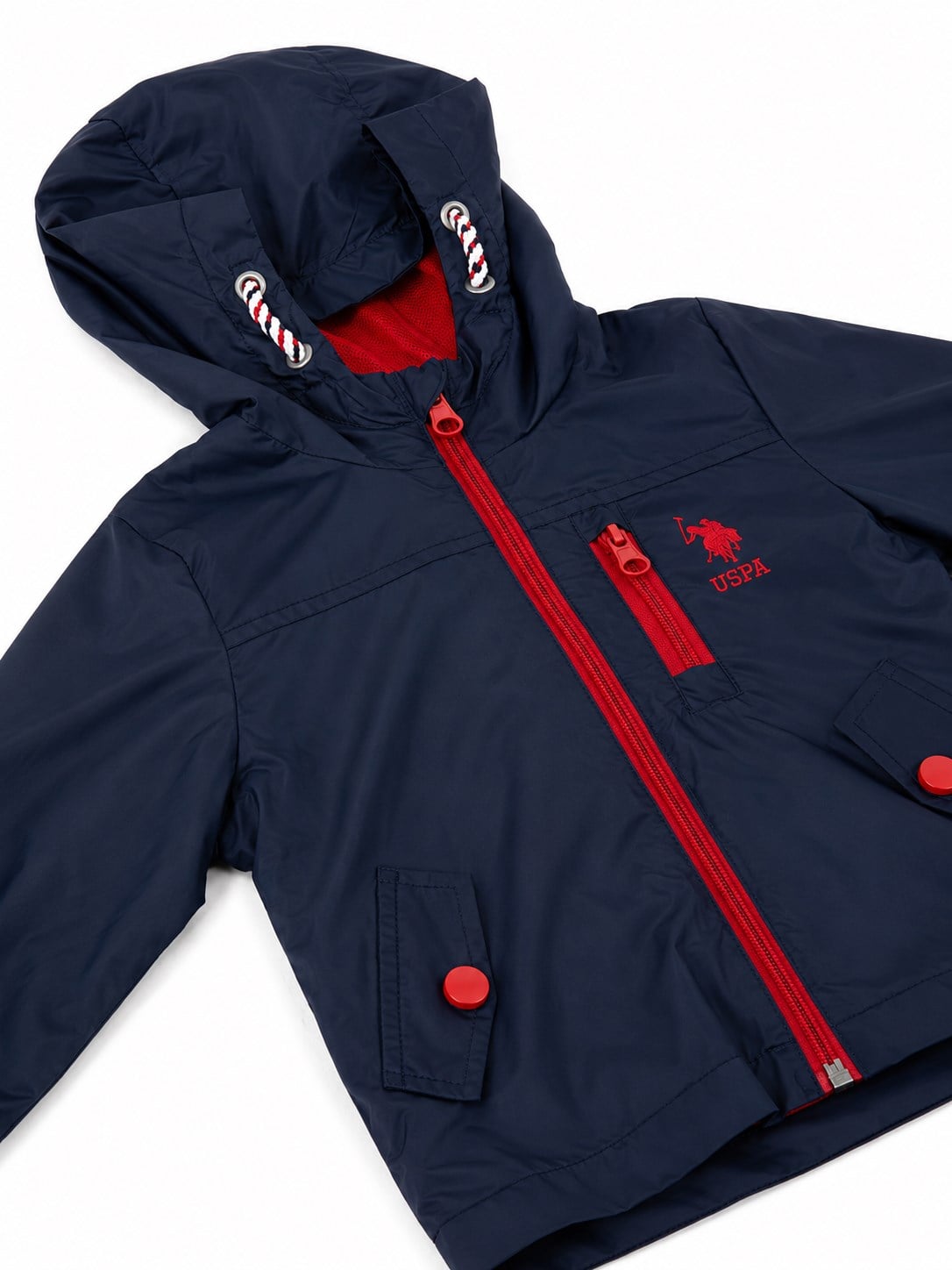 U.S. Polo Assn. Erkek Bebek Kapüşonlu Lacivert Yağmurluk LACİVERT