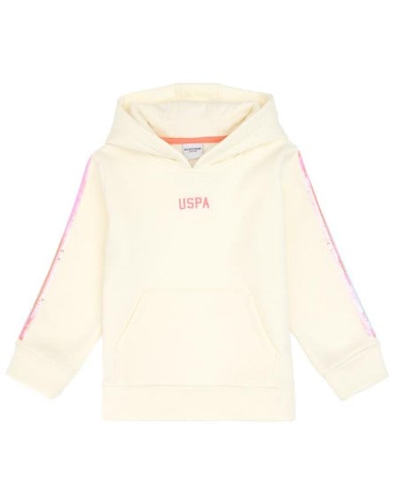 U.S. Polo Assn. Kız Çocuk Kolları Payetli Kapüşonlu Sweatshirt 4-12 Yaş İNCİ