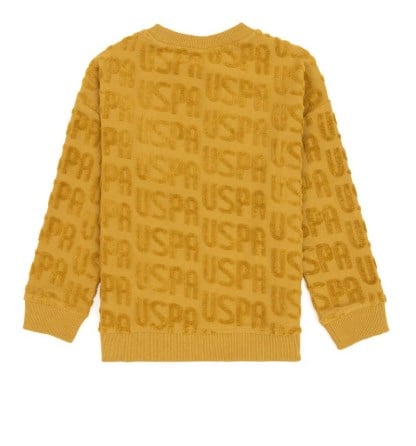U.S. Polo Assn. Kabartma Yazı Detaylı Çocuk Sweatshirt 4-12 Yaş YAĞ YEŞİLİ