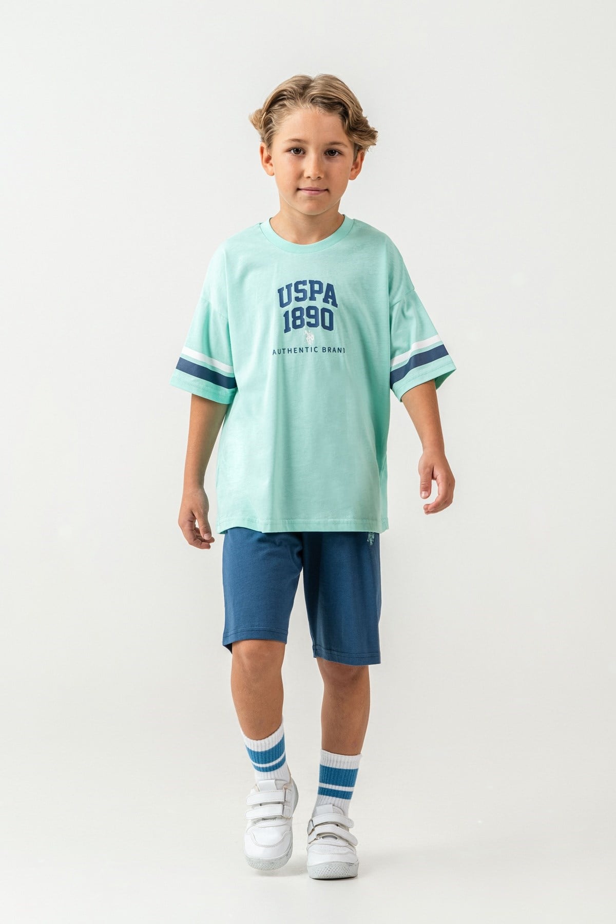 U.S. Polo Assn. Erkek Çocuk Kısa Kollu  Bermuda Takım 9-15 Yaş YEŞİL