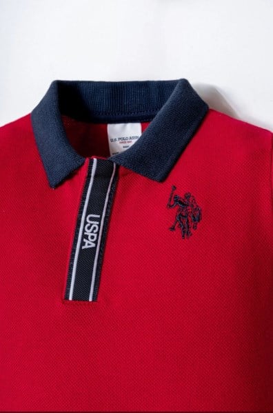 U.s. Polo Assn. Erkek Bebek Yakalı Arma Detaylı Takım 6 Ay 3 Yaş KIRMIZI