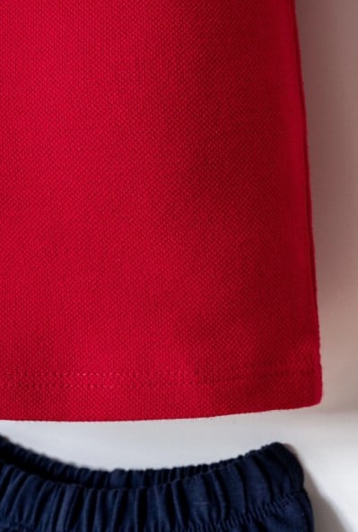 U.s. Polo Assn. Erkek Bebek Yakalı Arma Detaylı Takım 6 Ay 3 Yaş KIRMIZI