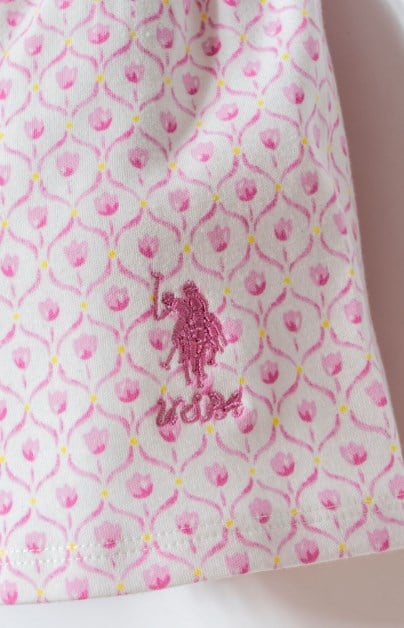 U.S. Polo Assn. Lisanslı Kız Bebek Çiçekli Şortlu Takım 0-3 Yş BEYAZ