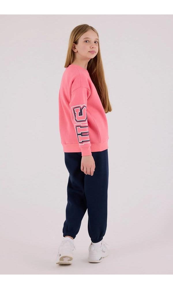 U.S. Polo Assn. Kız Çocuk Pembe USPA 1890 Baskılı Sweatshirt Pantolon Eşofman Takımı ÇOK RENKLİ
