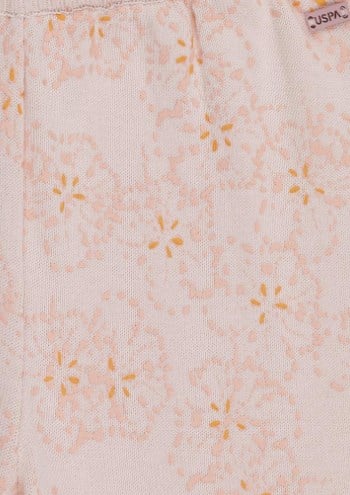 U.S. Polo Assn. Kız Çocuk Çiçek Baskı Triko Pantolon 4-11 Yaş KOYU PEMBE