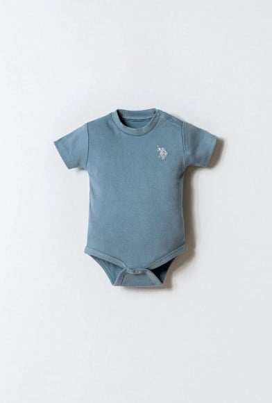 U.S. Polo Assn. Erkek Bebek  Kısa Kollu Badi Zıbın 0-24 Ay BEYAZ