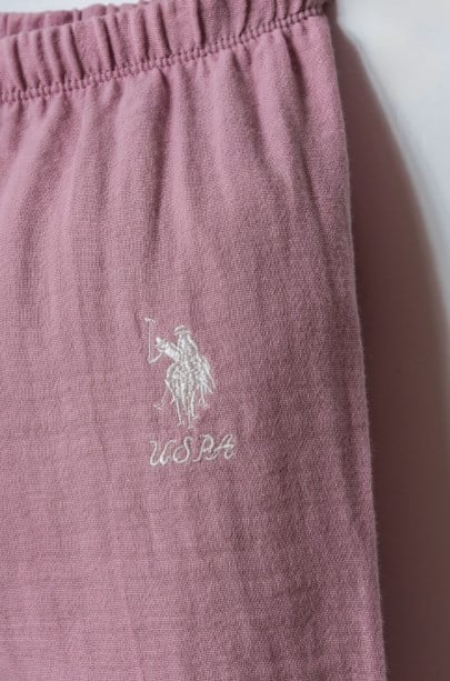 U.S. Polo Assn. Kız Bebek Lisanslı  Pamuklu 2'li Takım 0-3 Yaş BEYAZ - LİLA