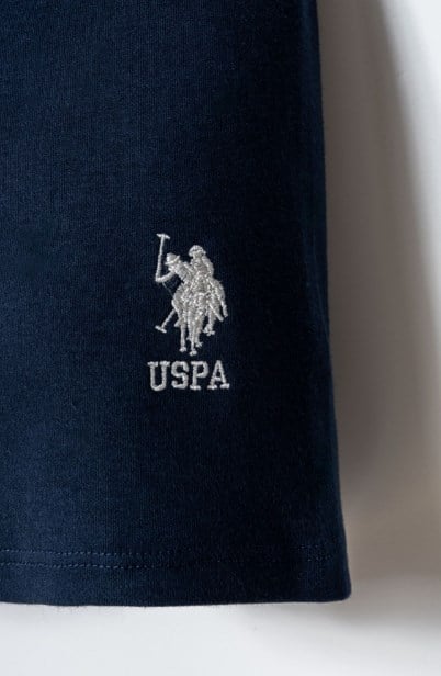 U.S. Polo Assn. Erkek Bebek Bisiklet Yaka Logo Baskılı Şortlu Takım 0-3 Yaş BEYAZ