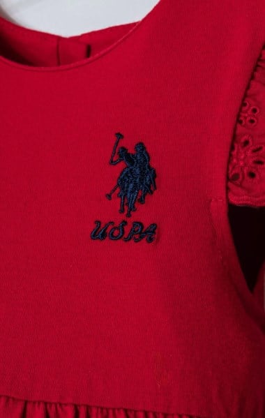 U.S. Polo Assn. Kız Bebek Fistolu  Elbise 6 Ay-5 Yaş KIRMIZI