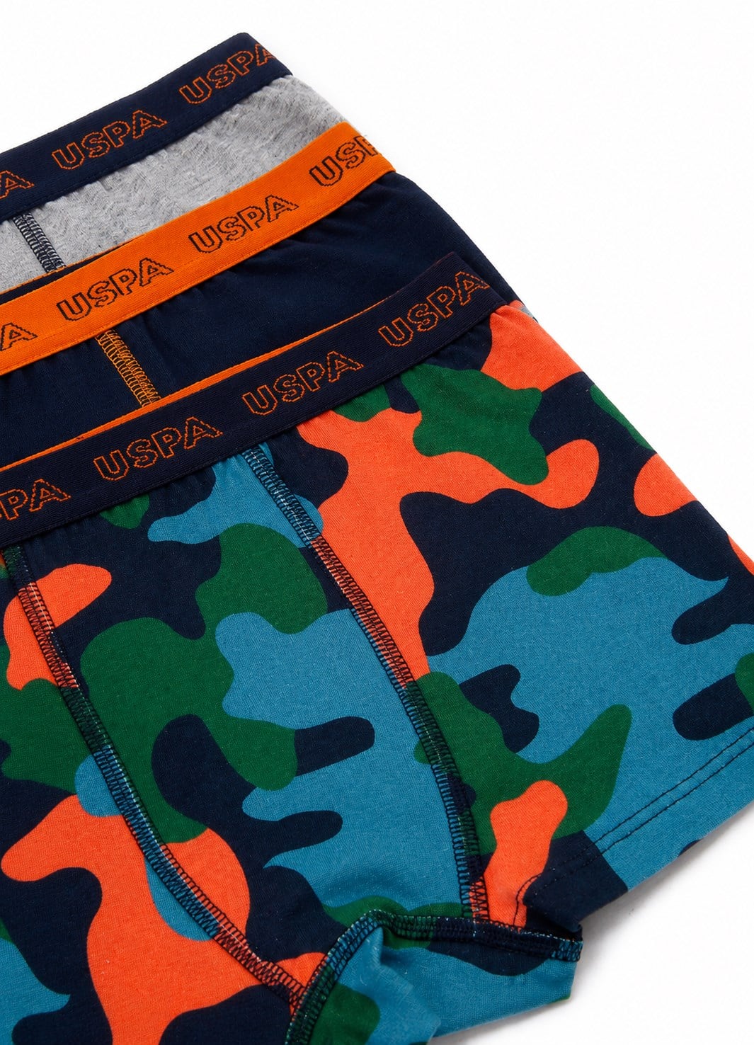 U.S. Polo Assn. Military Detail Erkek Çocuk 3'lü Boxer 3-14 Yaş LACİVERT