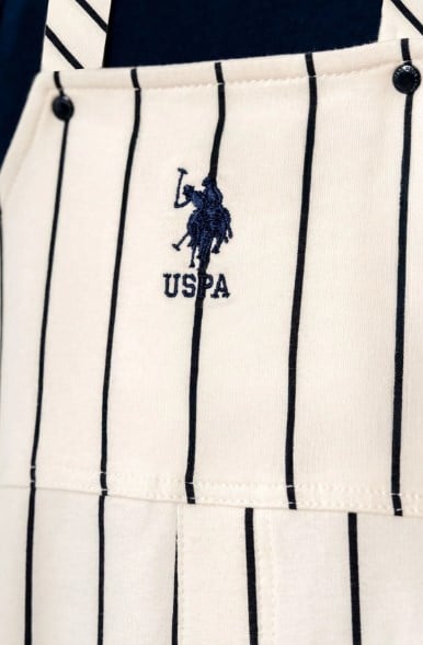 U.S. Polo Assn. Erkek Bebek Çizgili Basic Tişörtlü Şortlu Tulum 6 Ay- 3 Yaş LACİVERT - BEYAZ