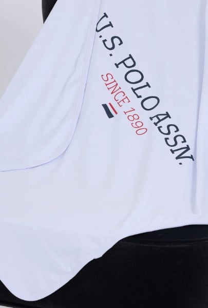 U.S. Polo Assn. Erkek Bebek Logo Baskı Battaniye BEYAZ