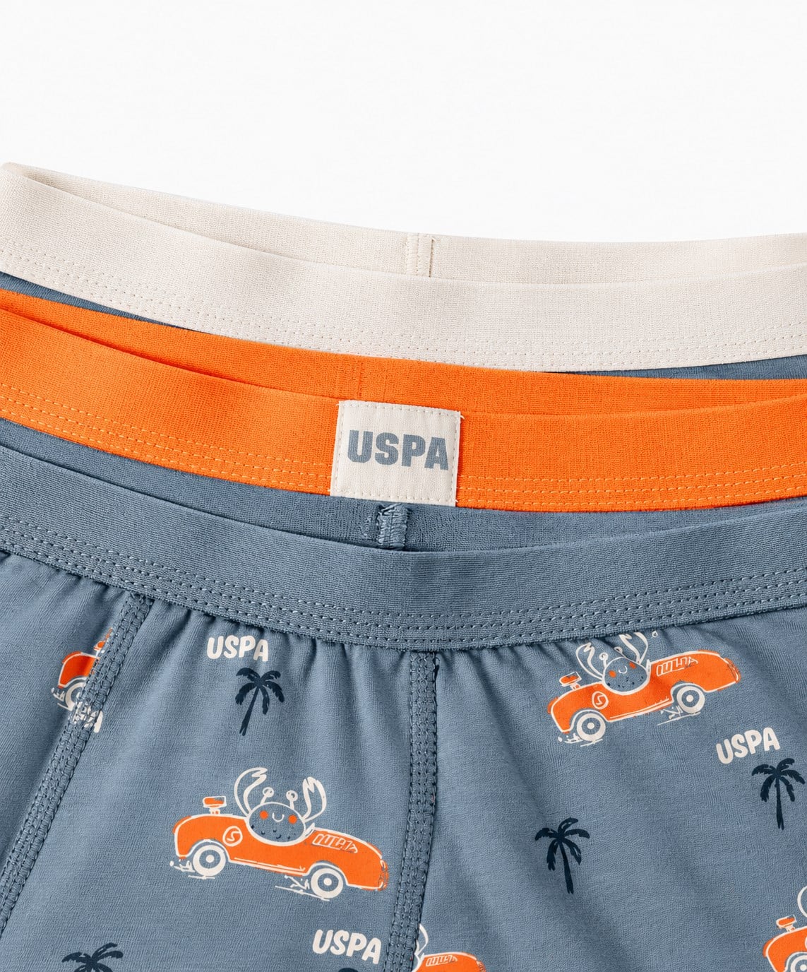 U.S. Polo Assn. Erkek Çocuk Pamuklu Baskılı Likralı Boxer 3'lü Paket Set 3-14 Yaş TURUNCU