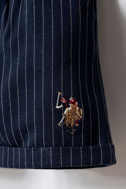 U.S. Polo Assn. Erkek Bebek Polo Yaka Tişört ve Çizgili Şort İkili Takım 0-3 Yaş BEJ