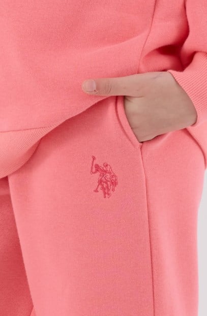 U.s.Polo.Assn Kız Çocuk Geniş Paça Pembe Sweatshirt Eşofman Takımı 4-8 Yaş ÇOK RENKLİ