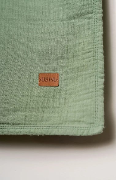 U.S.Polo Assn. Erkek Bebek Müslin Battaniye ÇAĞLA YEŞİLİ