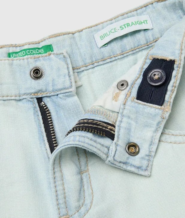 United Colors of Benetton Erkek Bebek  Bermuda Jean Şort 1-5 Yaş AÇIK MAVİ