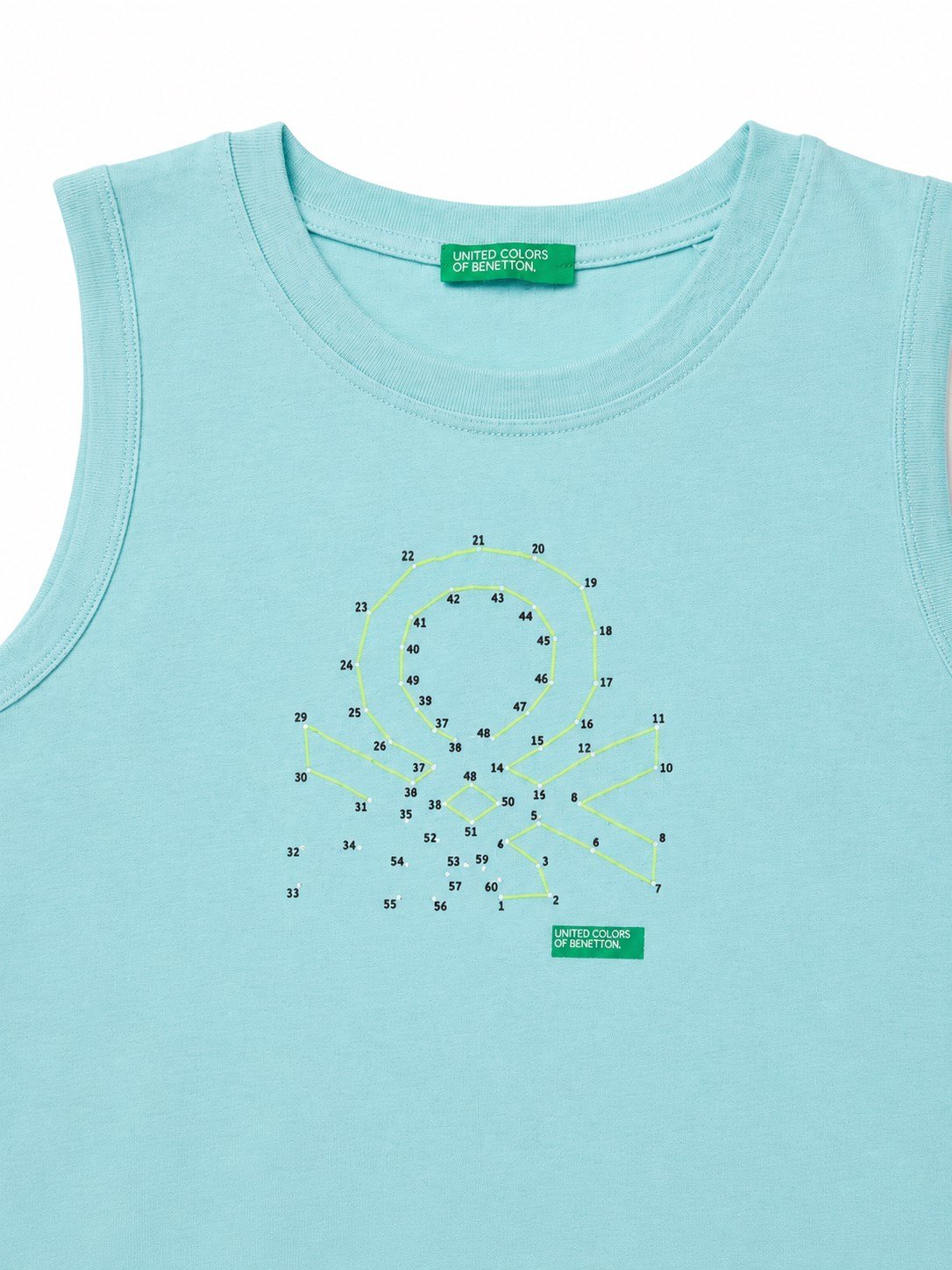 United Colors of Benetton Erkek Bebek Logo Baskılı Pamuklu Atlet 1-5 Yaş SU YEŞİLİ