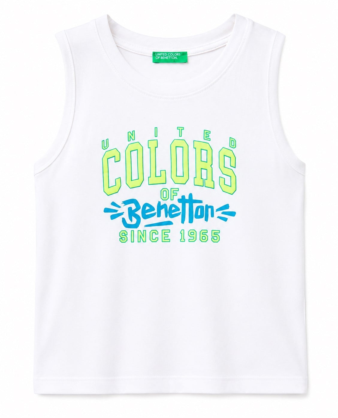United Colors of Benetton Erkek Bebek Logo Baskılı Pamuklu Atlet 1-5 Yaş BEYAZ