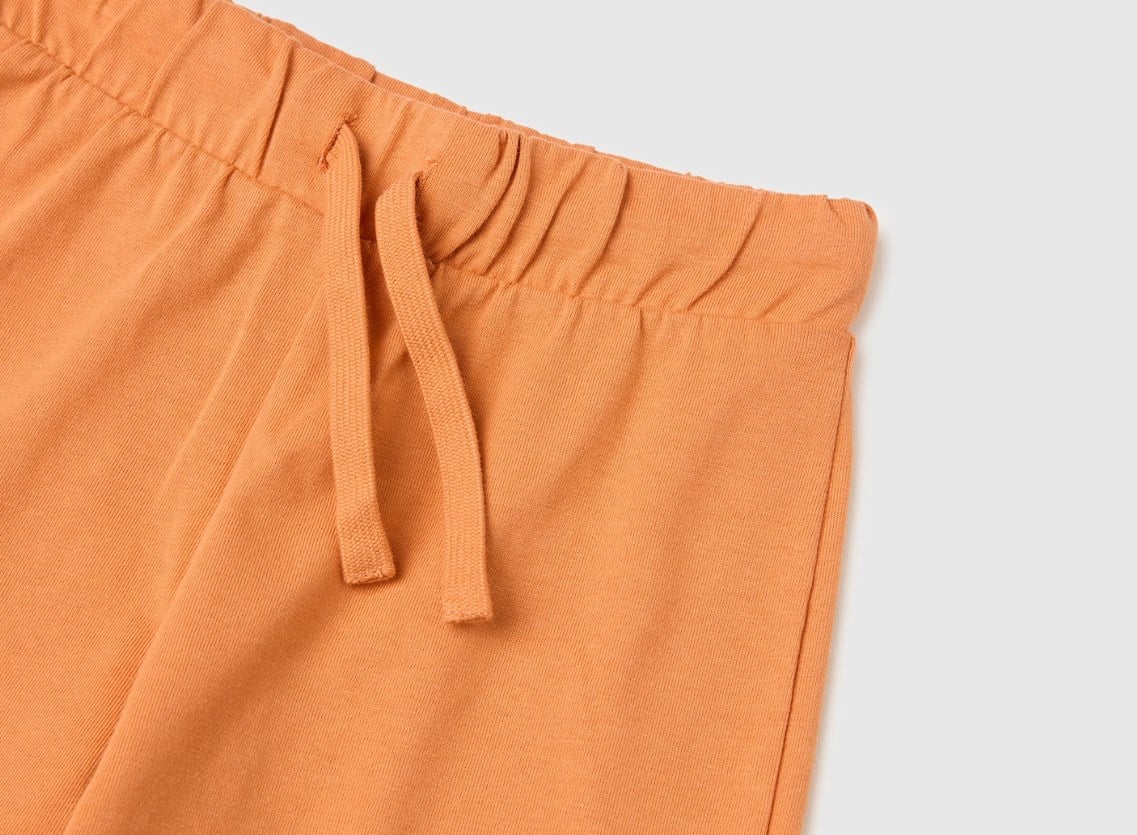 United Colors of Benetton Erkek Çocuk Bermuda Penye Şort 1-5 Yaş TURUNCU