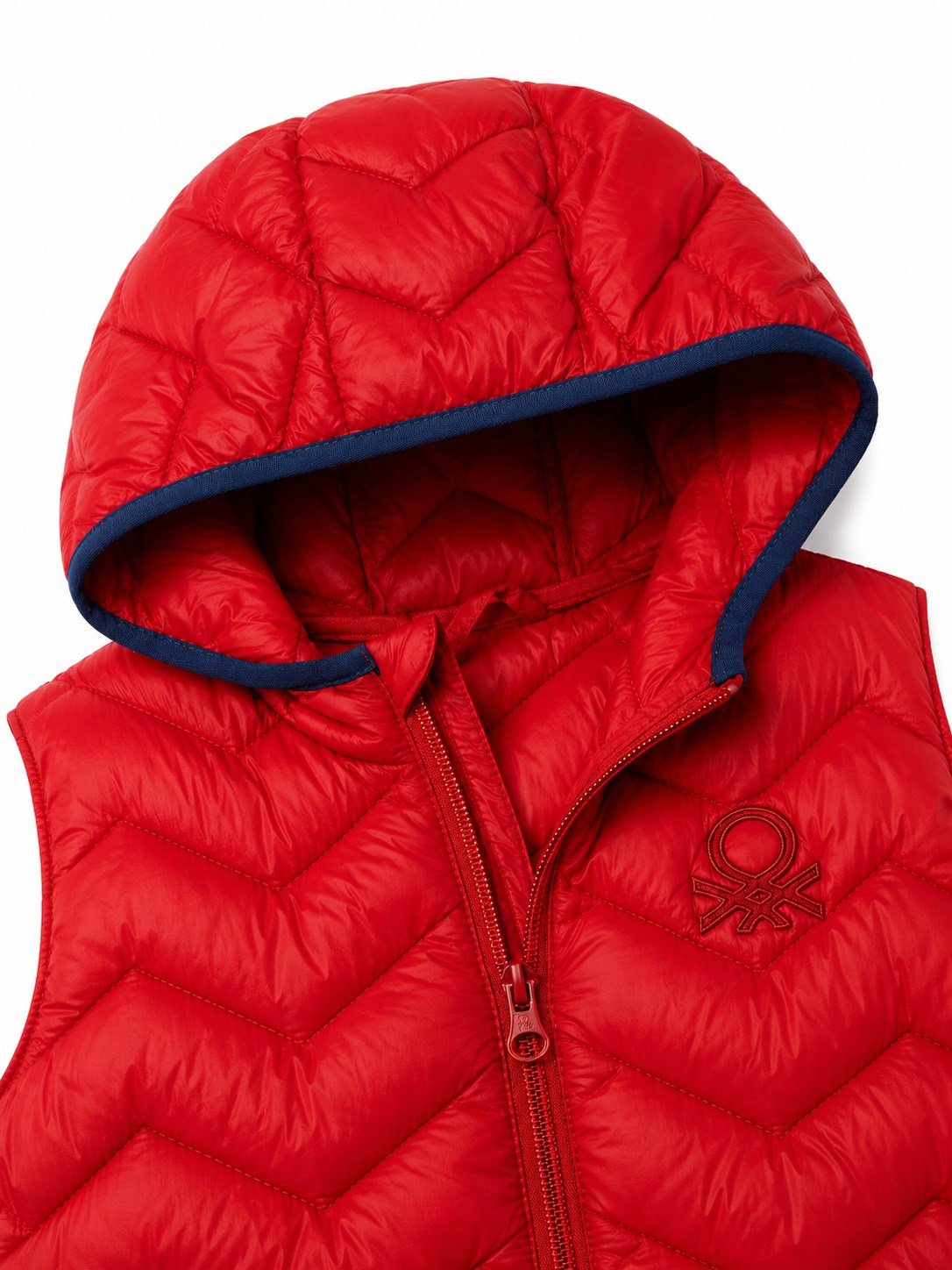 United Colors of Benetton Erkek Çocuk Logo Detaylı Kapüşonlu Şişme Yelek 1-6 Yaş KIRMIZI