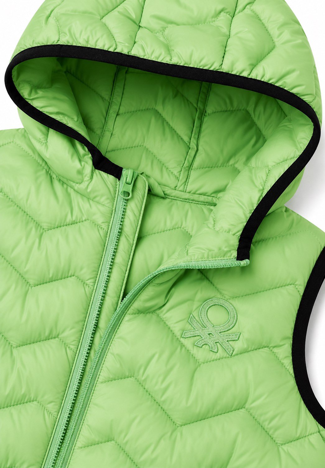United Colors of Benetton Erkek Çocuk Kapüşonlu Şişme Yelek 6-14 Yaş AÇIK YEŞİL