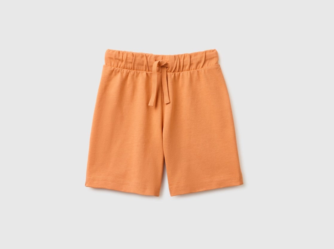 United Colors of Benetton Erkek Çocuk Bermuda Penye Şort 1-5 Yaş TURUNCU