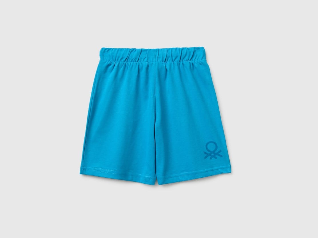 United Colors of Benetton Erkek Çocuk Bermuda Penye Şort 1-5 Yaş MAVİ