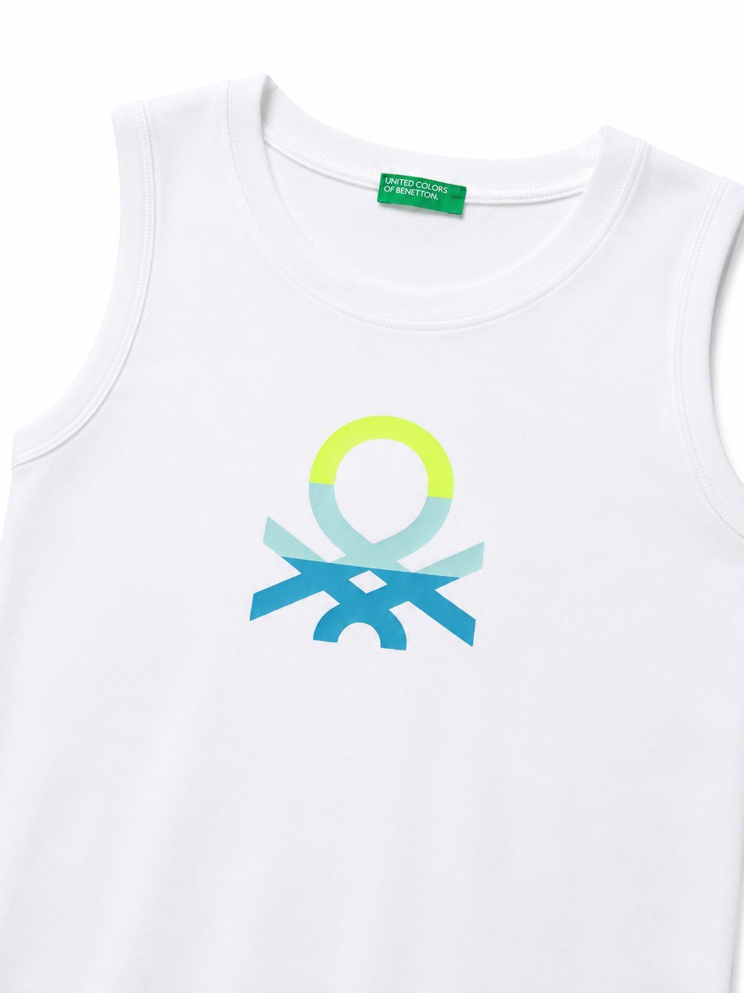 United Colors of Benetton Erkek Çocuk Renkli Logo Baskılı Atlet 6-14 Yaş BEYAZ