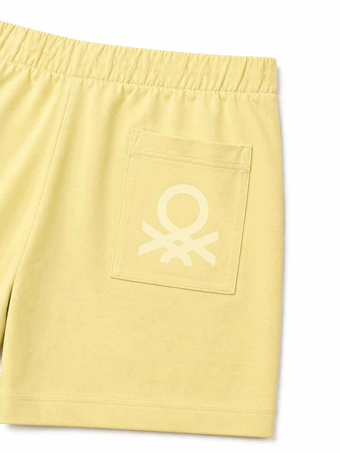 United Colors of Benetton Erkek Çocuk Logolu Bermuda Penye Şort 6-14 Yaş SARI