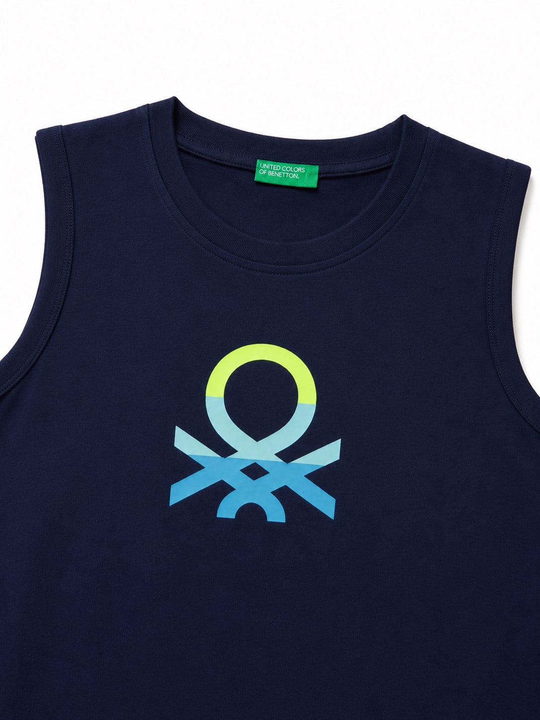 United Colors of Benetton Erkek Çocuk Renkli Logo Baskılı Atlet 6-14 Yaş LACİVERT