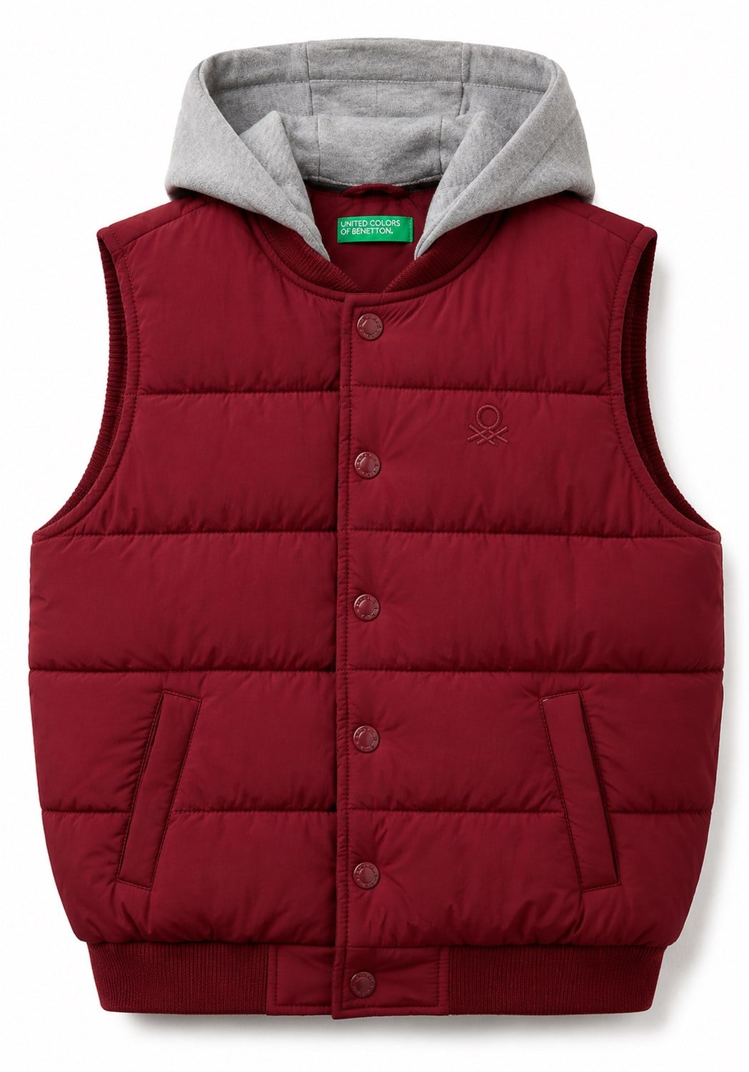 United Colors of Benetton Erkek Çocuk Kapüşonlu Şişme Yelek 6-14 Yaş KIRMIZI