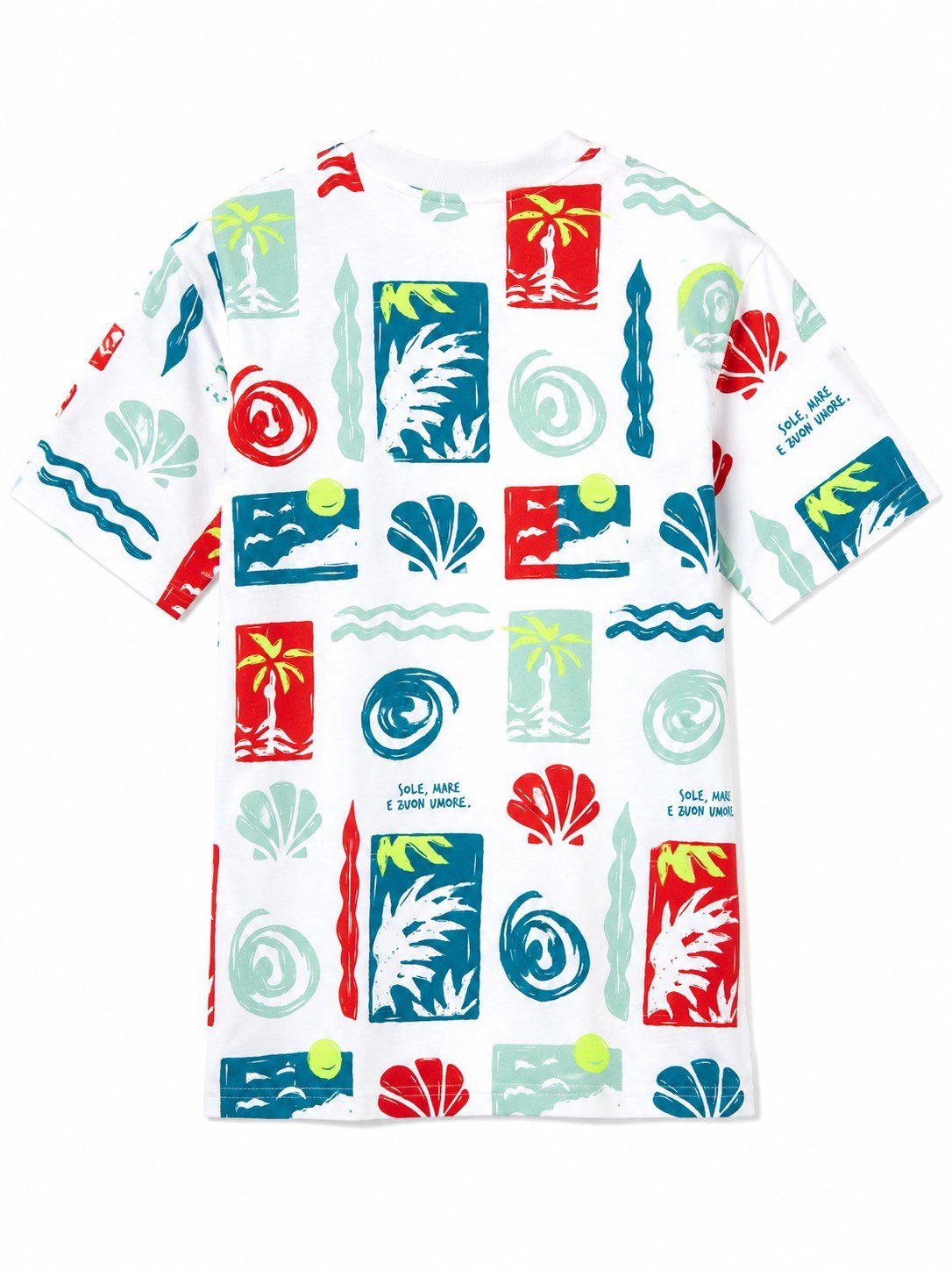 United Colors of Benetton Erkek Çocuk Mix Logo Etiket Detaylı Tamamı Baskılı T-Shirt 6-14 Yaş EKRU