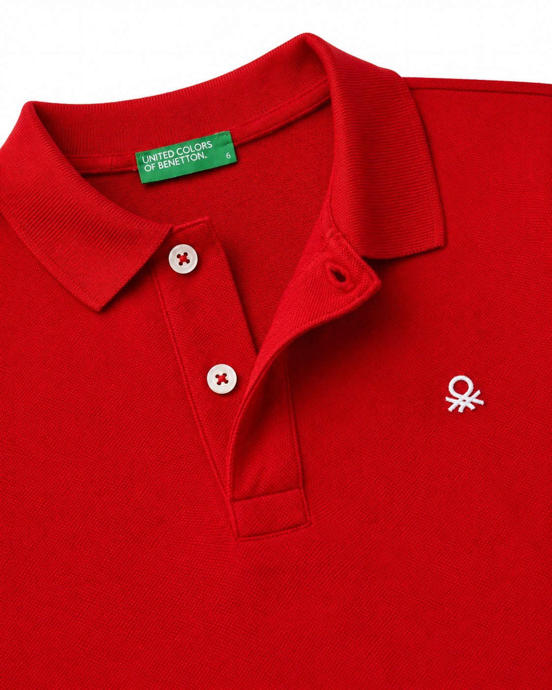 United Colors of Benetton Erkek Çocuk Logolu Uzun Kollu Polo Yaka Tişört 6-14 Yaş KIRMIZI