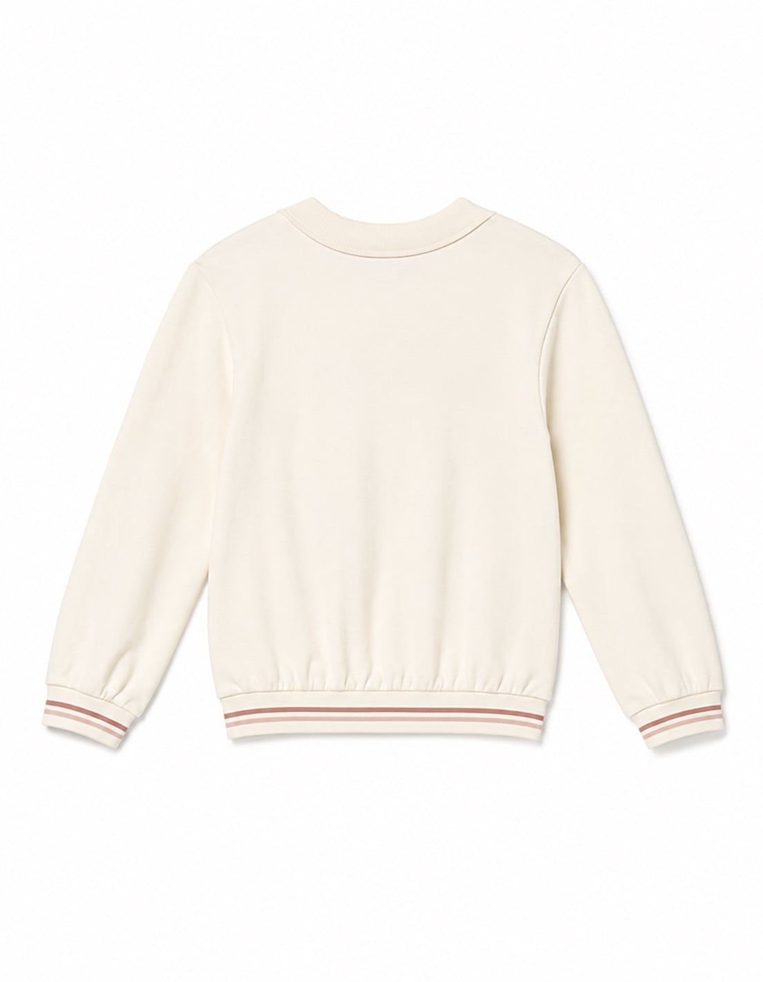 United Colors of Benetton Kız Bebek  Klasik Yaka Simli Grafik Baskılı Çizgi Detaylı Sweatshirt 0-6 Yaş EKRU