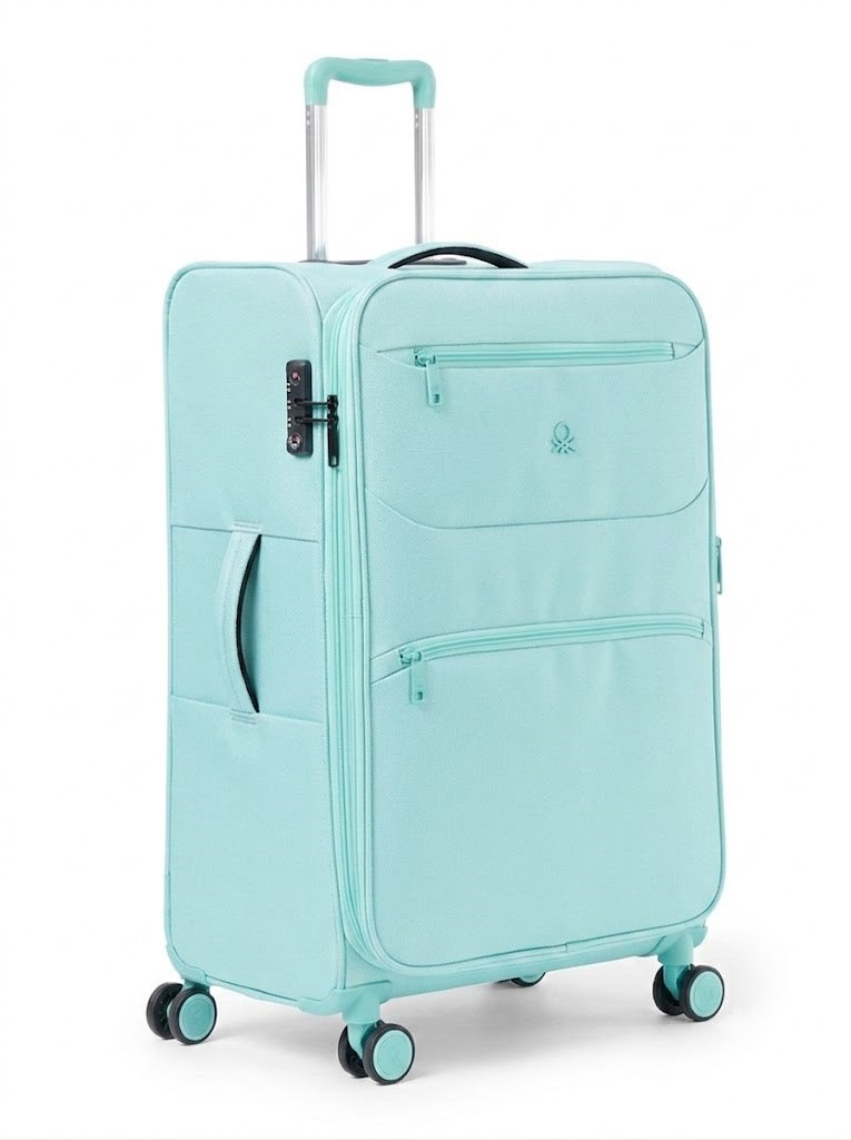 United Colors of Benetton  Ultra Hafif Kumaş Valiz  60 Cm SU YEŞİLİ
