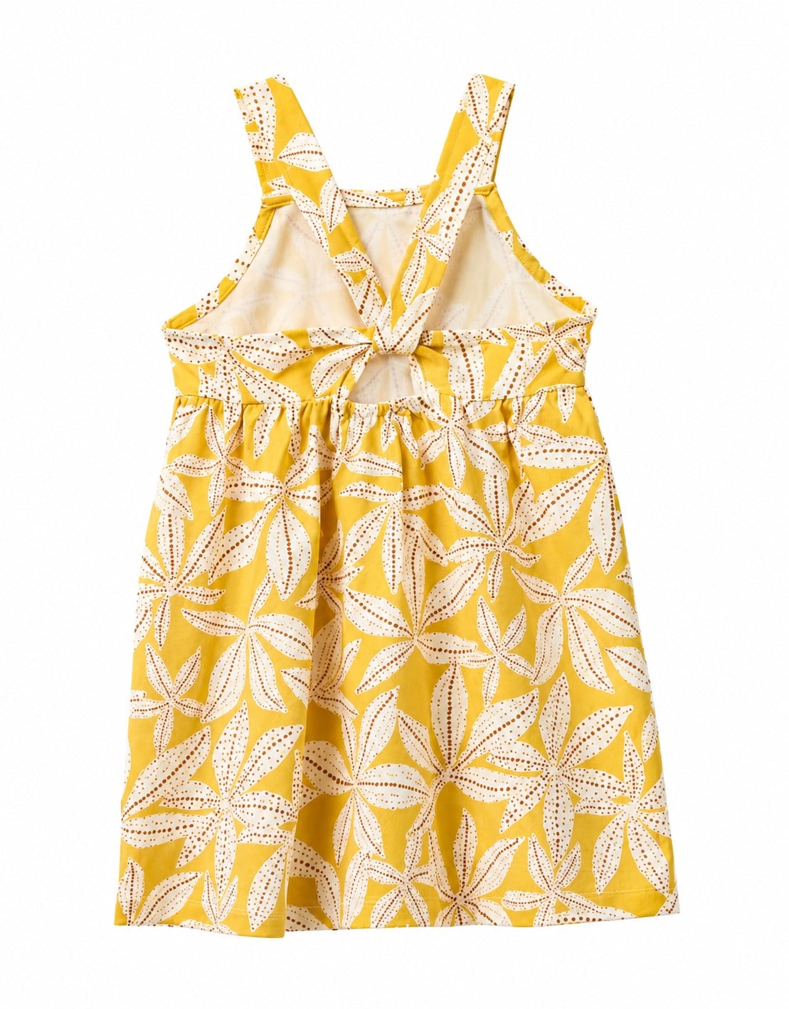 United Of Colors Benetton Kız Bebek  Çizgili Sırt Detaylı Askılı Elbise 1-5 Yaş SARI