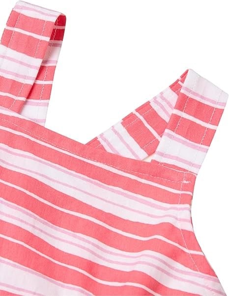 United Of Colors Benetton Kız Bebek  Çizgili Sırt Detaylı Askılı Elbise 1-5 Yaş PEMBE