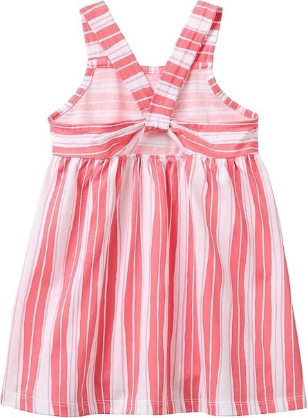 United Of Colors Benetton Kız Bebek  Çizgili Sırt Detaylı Askılı Elbise 1-5 Yaş PEMBE