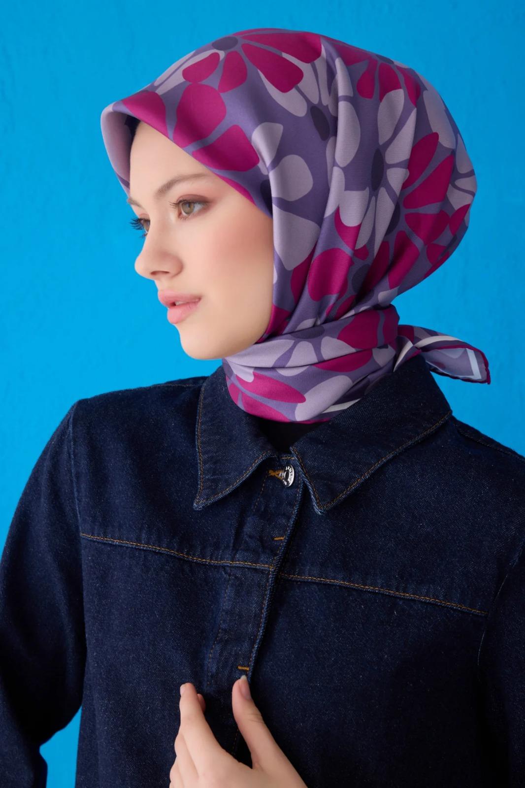 Belli Saf İpek Eşarp 4116D Tivil