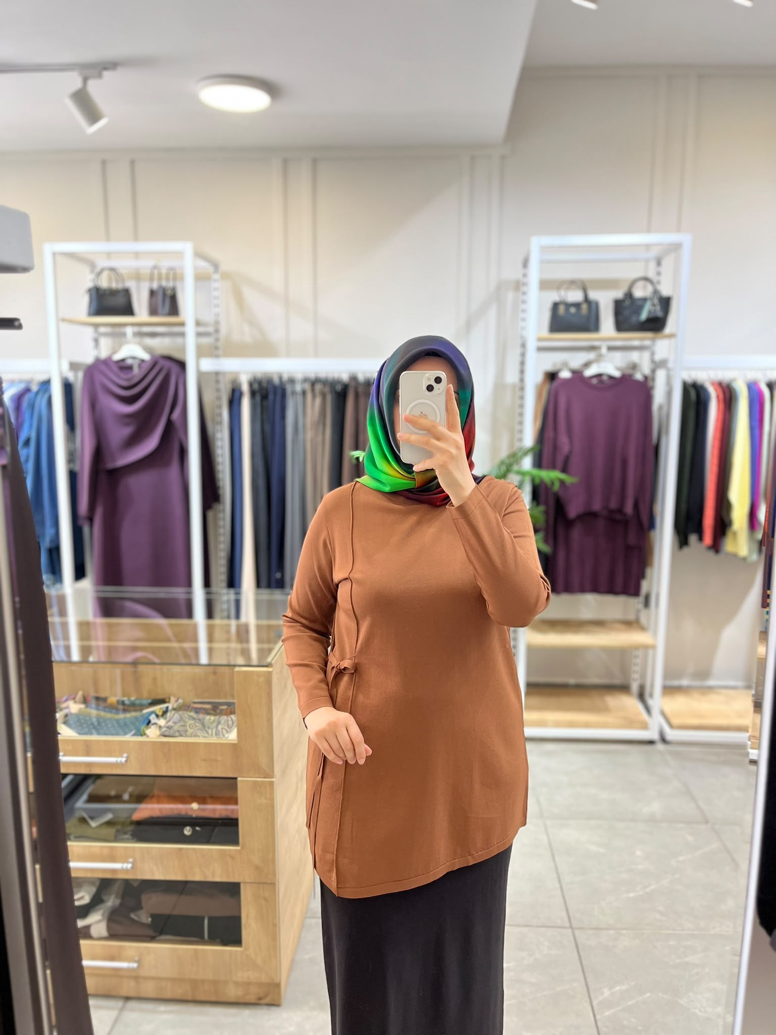 Tığ Triko Bağlama Detaylı Tunik Kahve 22111TunikTığ Triko4077Tığ TrikoTığ Triko Bağlama Detaylı Tunik Kahve 22111